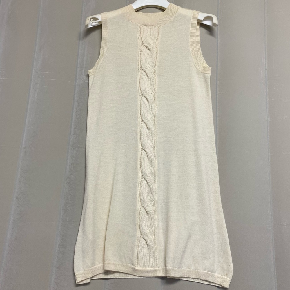Original Penguin Women’s Sweater Dress Medium 100% Merino Wool Ivory Neutral